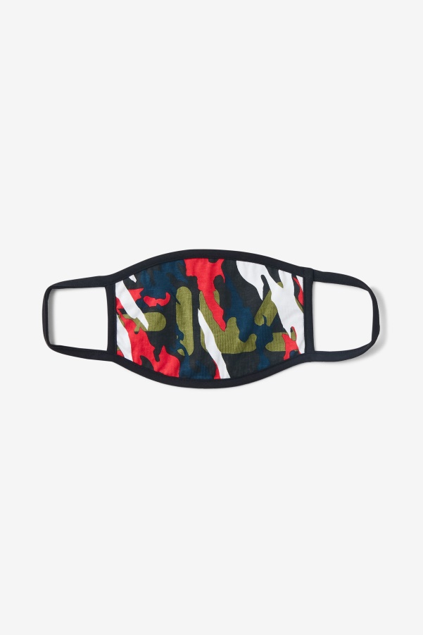 Fila Red/Green/Camo Multi Multicolor Camouflage Face Mask