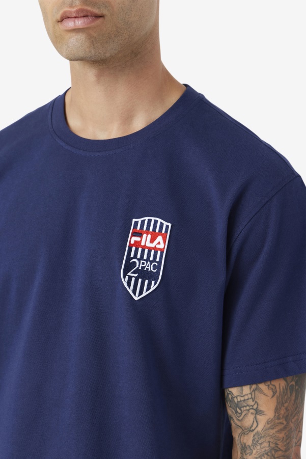 2Pac Patch Tee Navy Fila