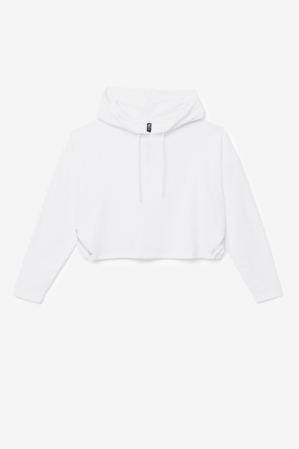 Fila White Fi-Lux Cropped Hoodie