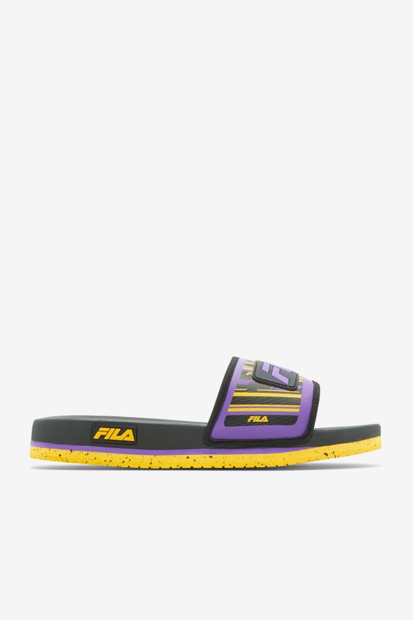 Men's Lunar Slide Black/Gold/Purple Fila