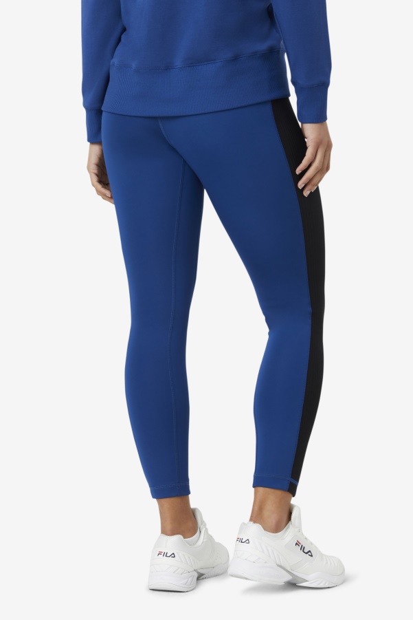 Forza Texture High Waist Legging Navy Peony/Black Fila