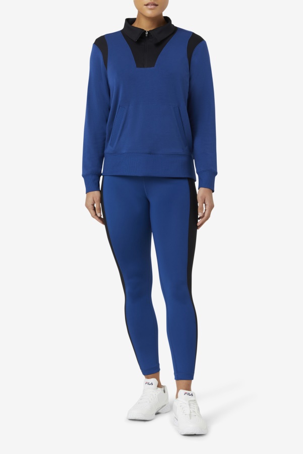 Forza Texture High Waist Legging Navy Peony/Black Fila