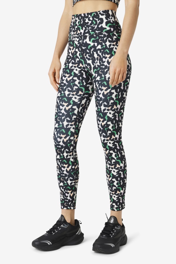 Black Animal Fila Forza Sleek 7/8 Leggings