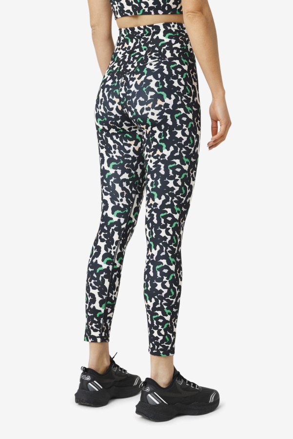 Black Animal Fila Forza Sleek 7/8 Leggings