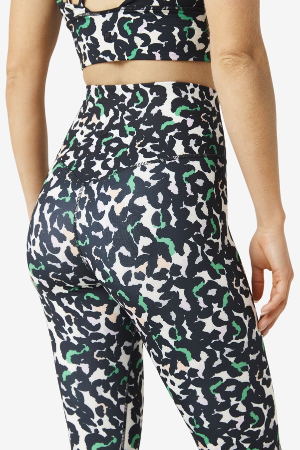 Black Animal Fila Forza Sleek 7/8 Leggings