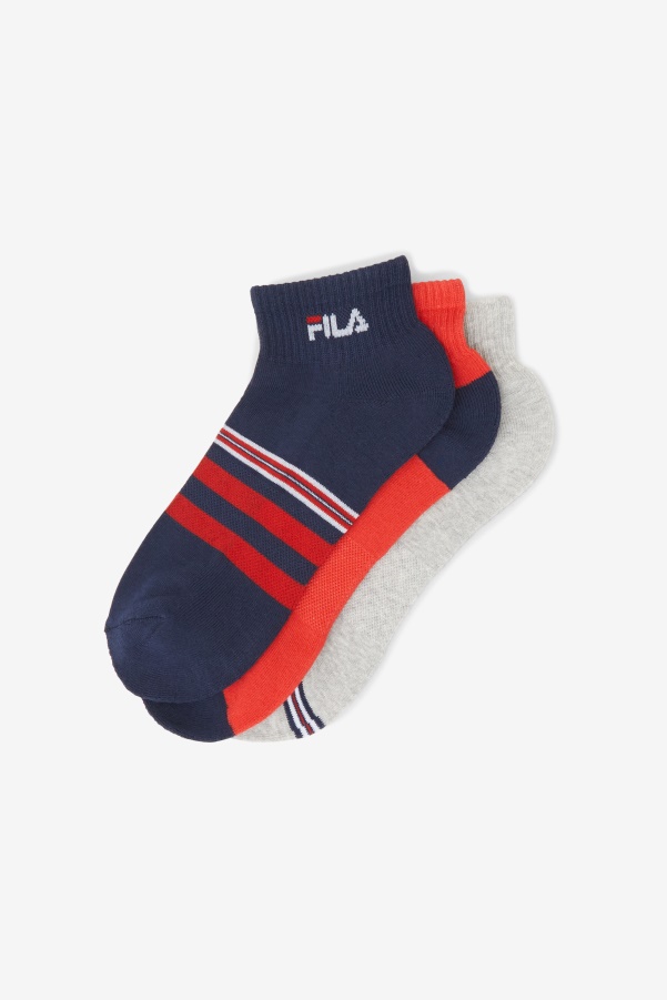 Men's Striped Quarter Sock 3-Pack Navy Fila