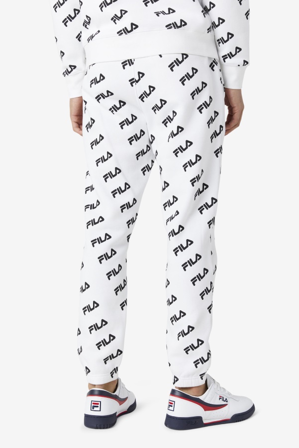 White/Black Fila Diagonal Logo Jogger
