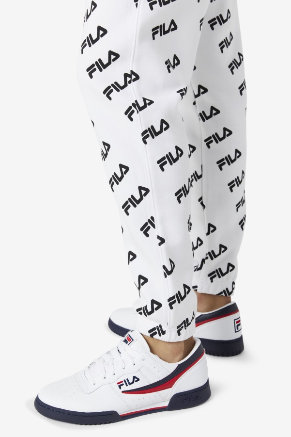 White/Black Fila Diagonal Logo Jogger