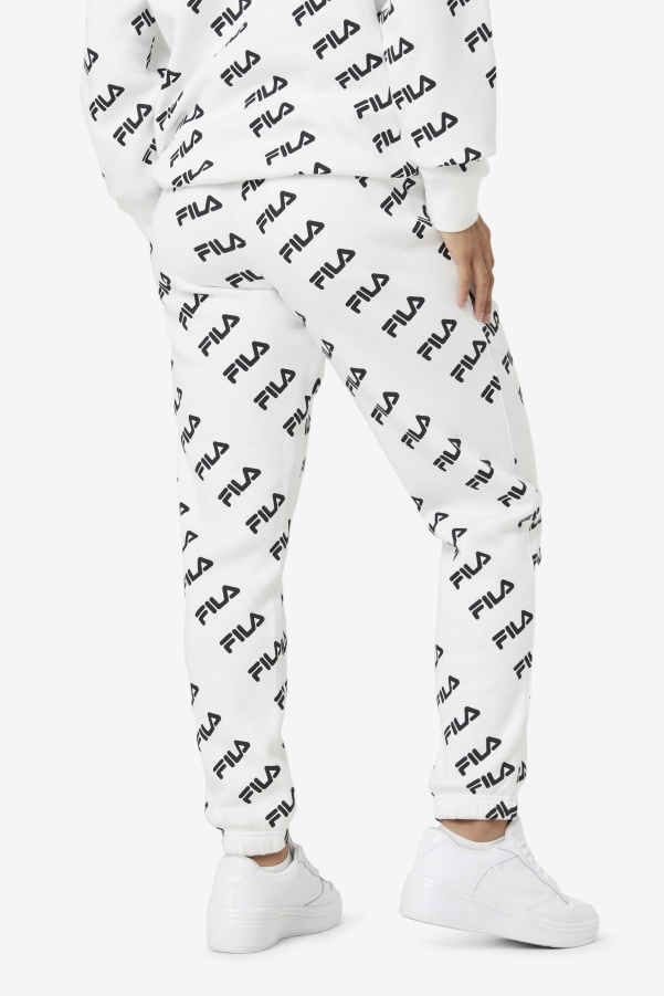 White/Black Fila Diagonal Logo Jogger