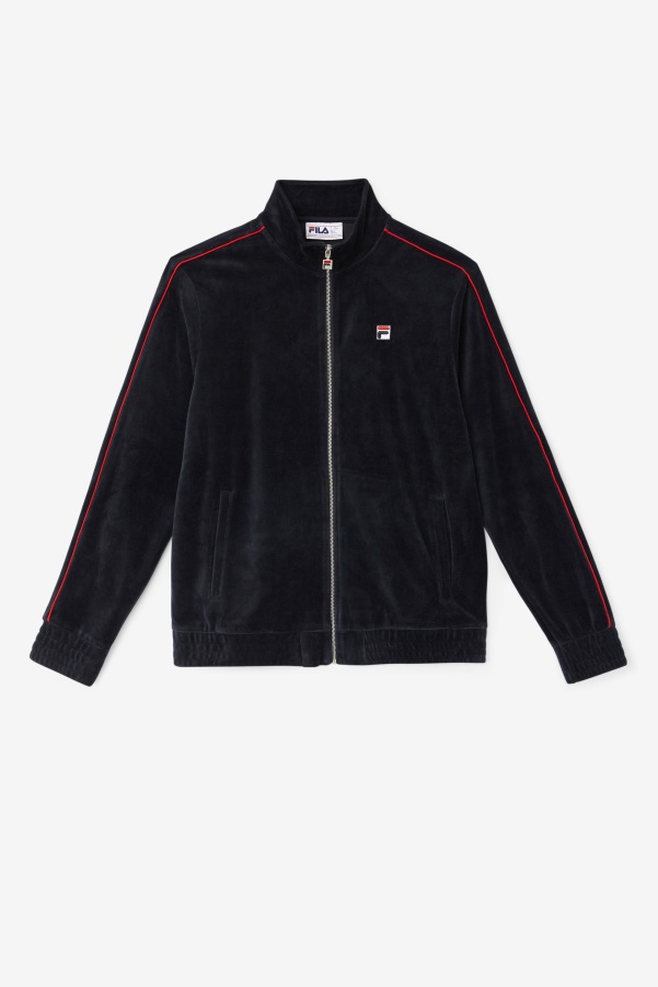 Deverall Velour Jacket Fila Black/Red/Forest Green