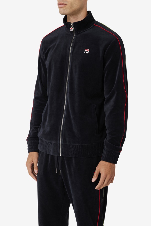 Deverall Velour Jacket Fila Black/Red/Forest Green