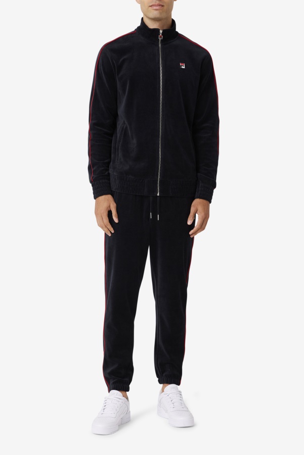 Deverall Velour Jacket Fila Black/Red/Forest Green