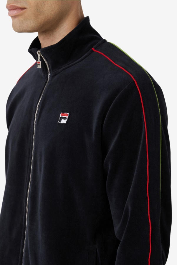 Deverall Velour Jacket Fila Black/Red/Forest Green