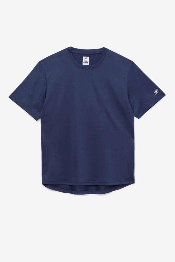 Pickleball Scallop Hem Crew Fila Navy Heather