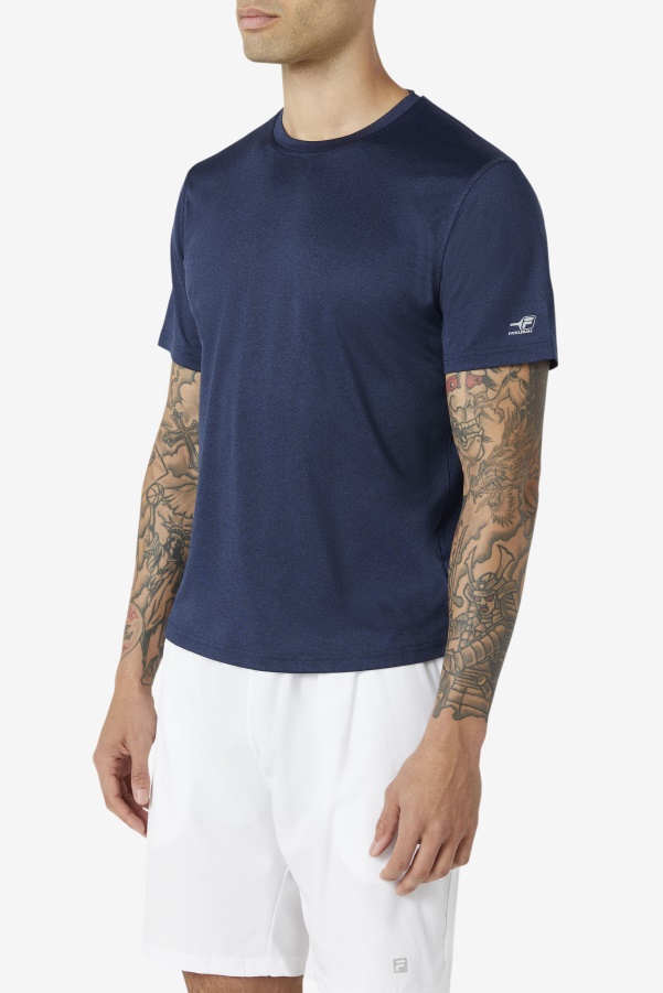 Pickleball Scallop Hem Crew Fila Navy Heather