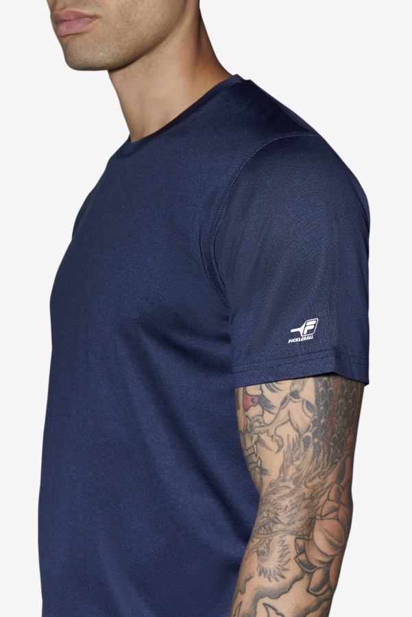 Pickleball Scallop Hem Crew Fila Navy Heather