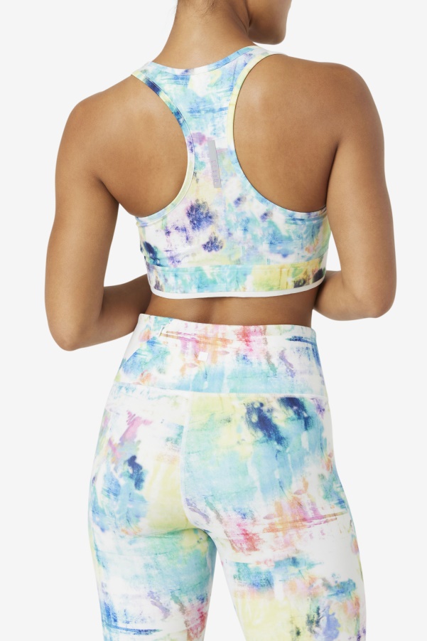 Fila Tie Dye/Black/White Uplift Racerback Bra Top