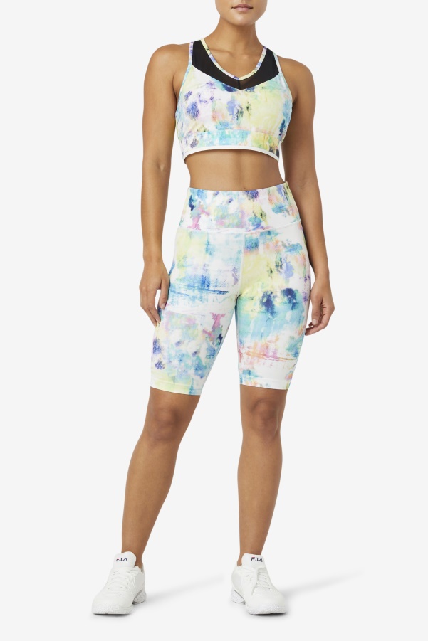 Fila Tie Dye/Black/White Uplift Racerback Bra Top