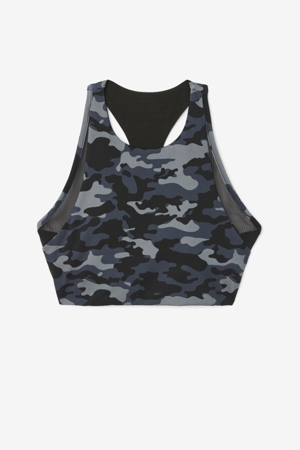 Dark Camo/Black Fila Uplift T-Back Sports Bra