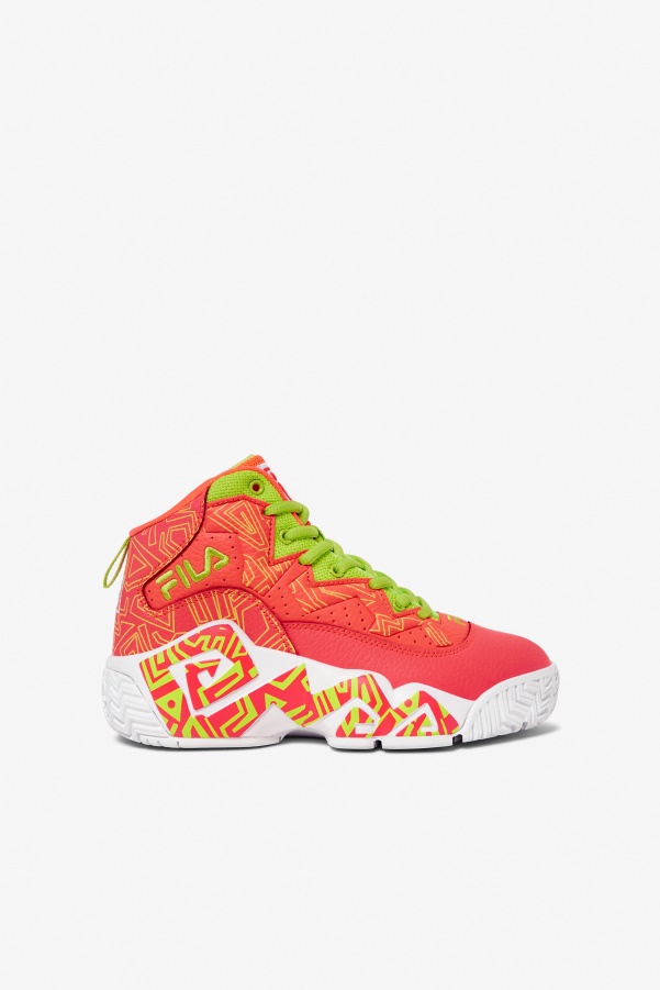 Fila Big Kids' MB Fiery Coral/White/Lime Punch