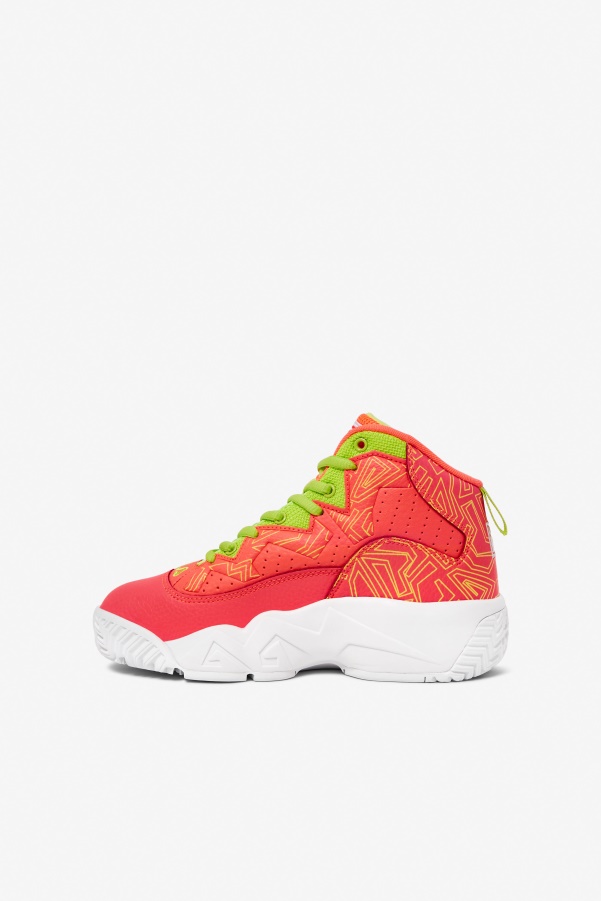 Fila Big Kids' MB Fiery Coral/White/Lime Punch
