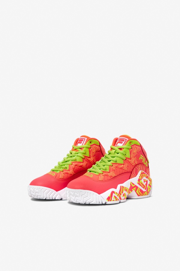 Fila Big Kids' MB Fiery Coral/White/Lime Punch