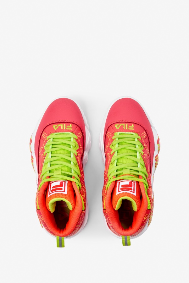 Fila Big Kids' MB Fiery Coral/White/Lime Punch