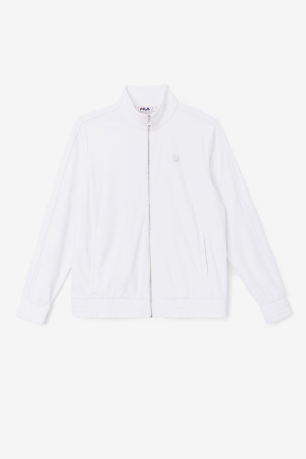 White Fila Deverall Velour Jacket