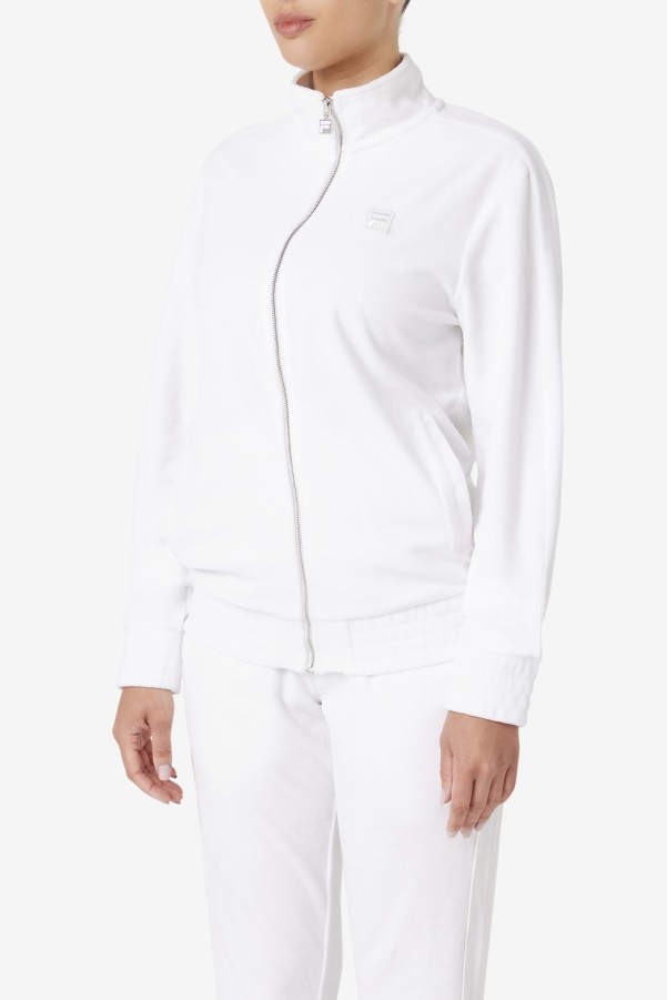 White Fila Deverall Velour Jacket