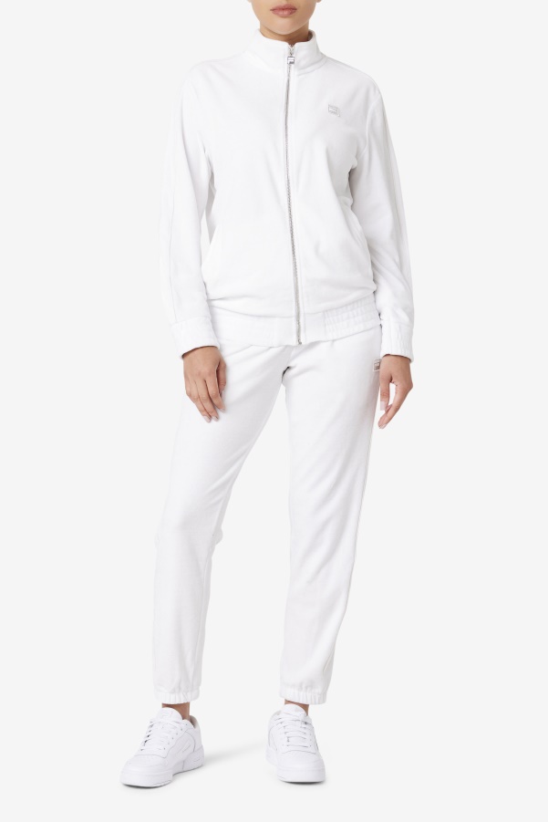 White Fila Deverall Velour Jacket