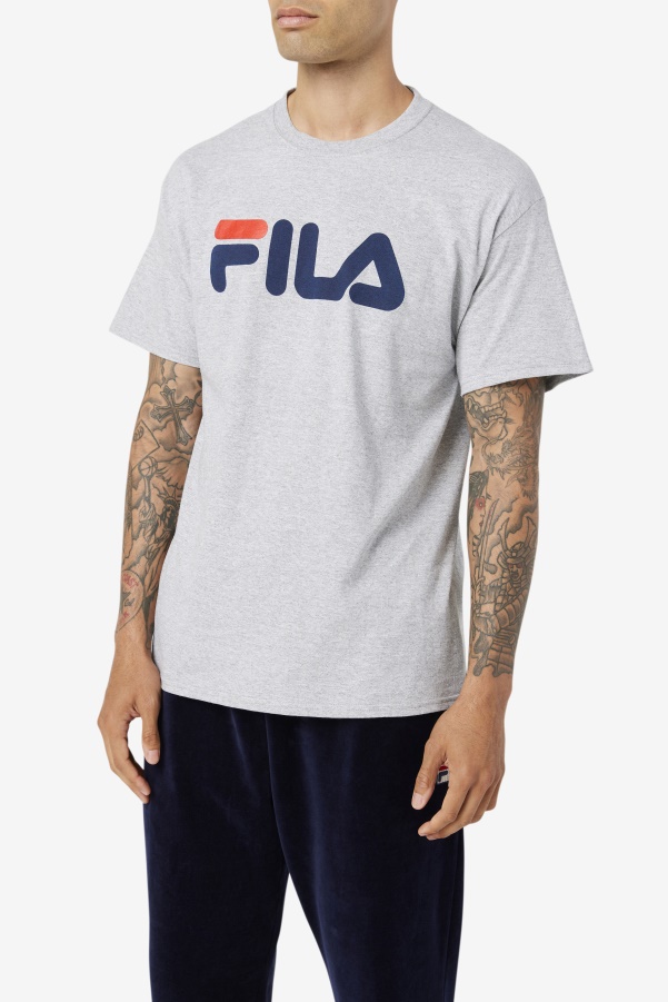 Fila Grey Heather/Navy/Red Men's Logo Tee