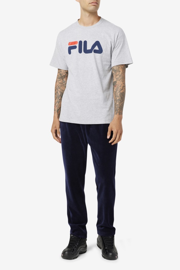 Fila Grey Heather/Navy/Red Men's Logo Tee