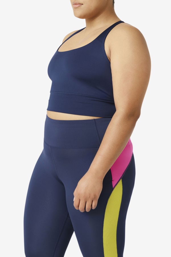 Navy Fila Uplift Cross Back Bra Top