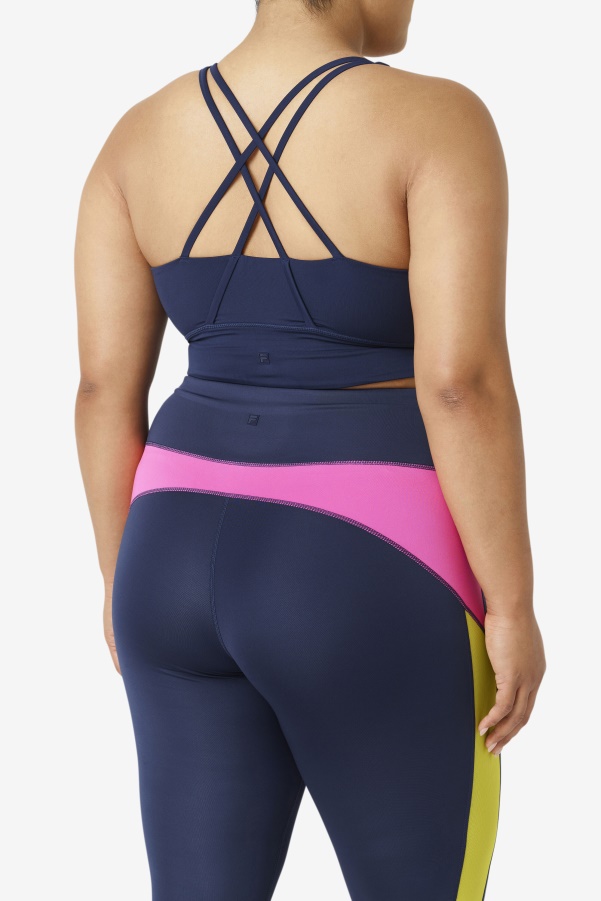 Navy Fila Uplift Cross Back Bra Top