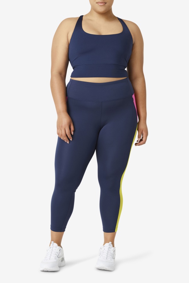 Navy Fila Uplift Cross Back Bra Top