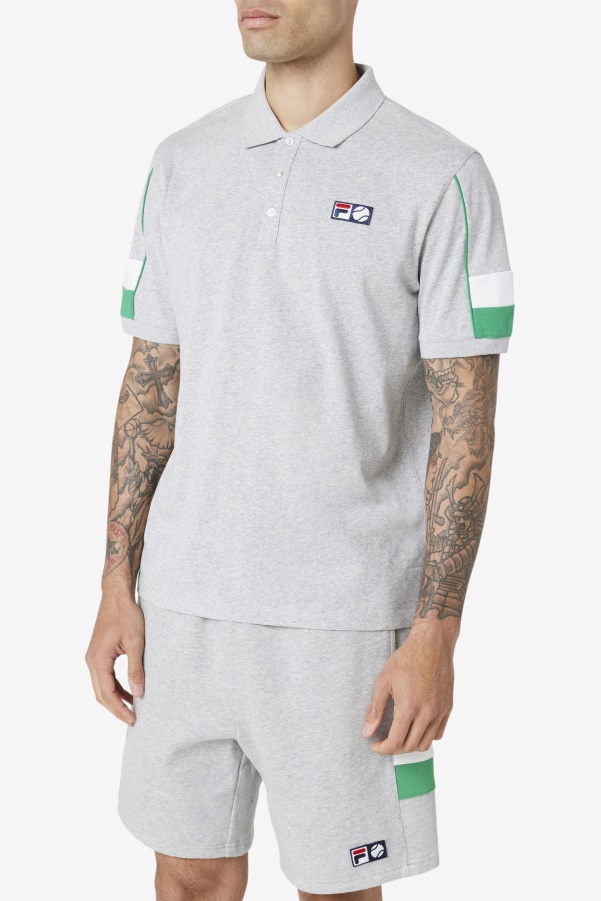 Fila Coda Polo Light Grey/Jelly Bean/White