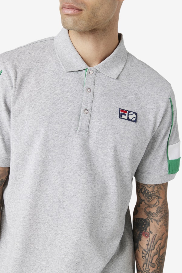 Fila Coda Polo Light Grey/Jelly Bean/White