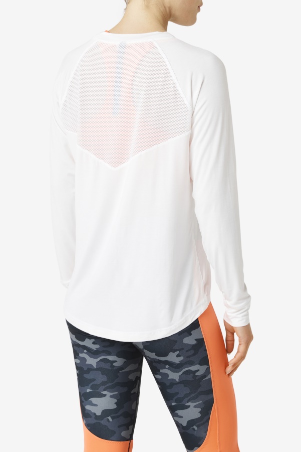 Fila Fi-Lux Mesh Back Long Sleeve Crew White