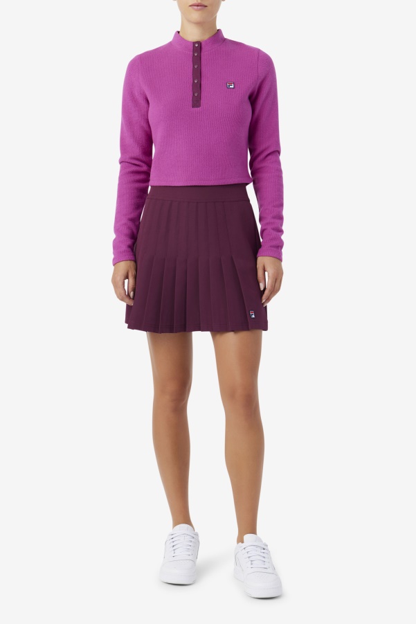 Josie Half Zip Top Fila Rouge/Potpourri