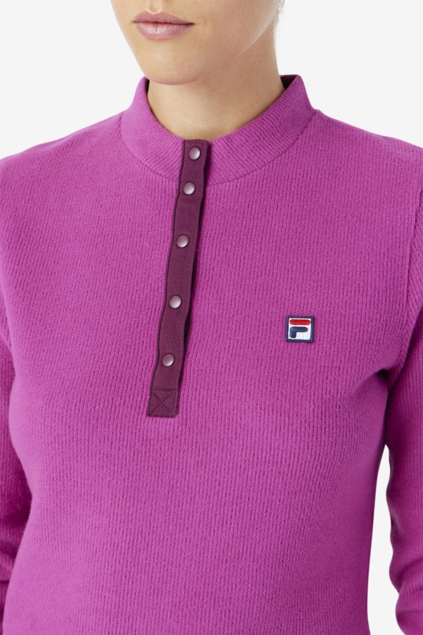 Josie Half Zip Top Fila Rouge/Potpourri