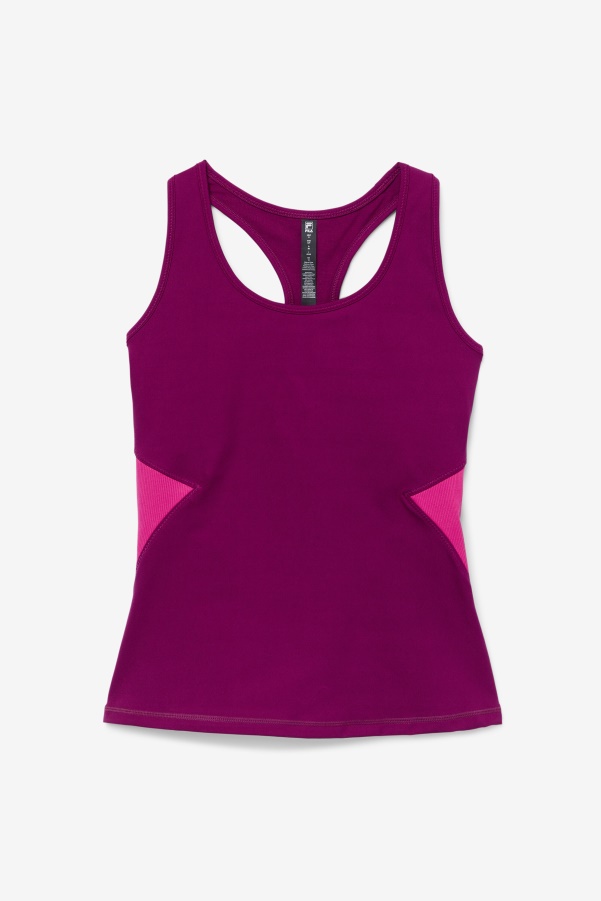 Magenta Purple/Bright Pink Fila Uplift Open Racerback Tank Top