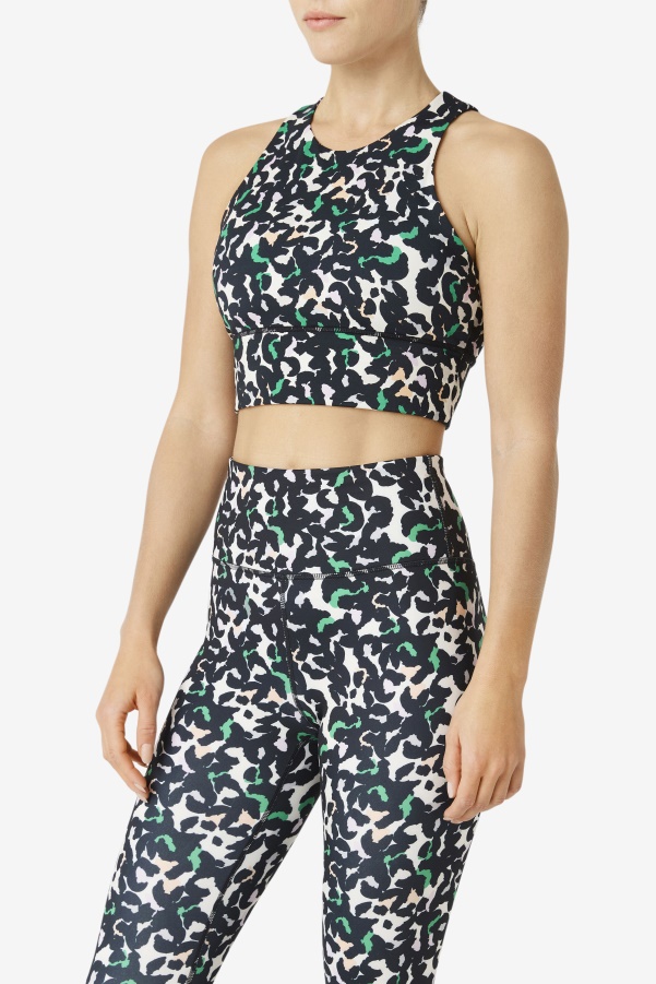 Uplift High Neck Sports Bra Fila Black Animal