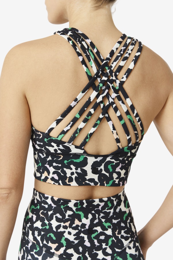 Uplift High Neck Sports Bra Fila Black Animal