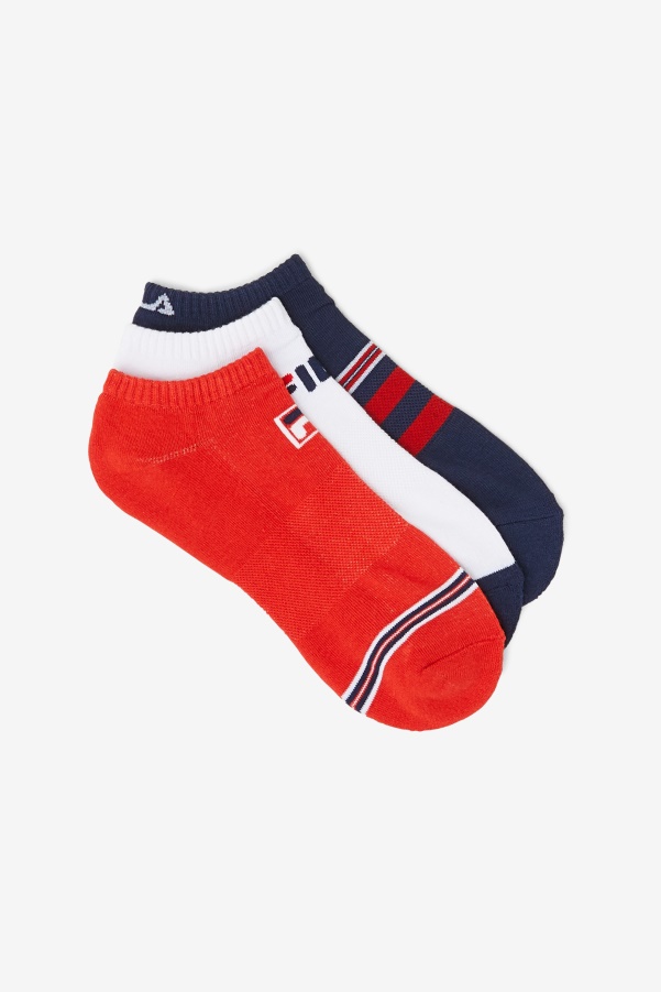 Fila Navy Men's Striped No Show Sock 3-Pack