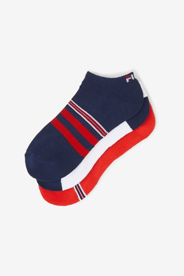 Fila Navy Men's Striped No Show Sock 3-Pack
