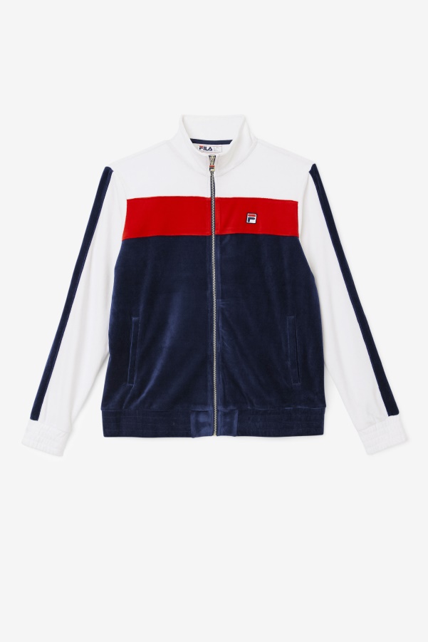 Fila Brice Velour Jacket Navy/White/Red
