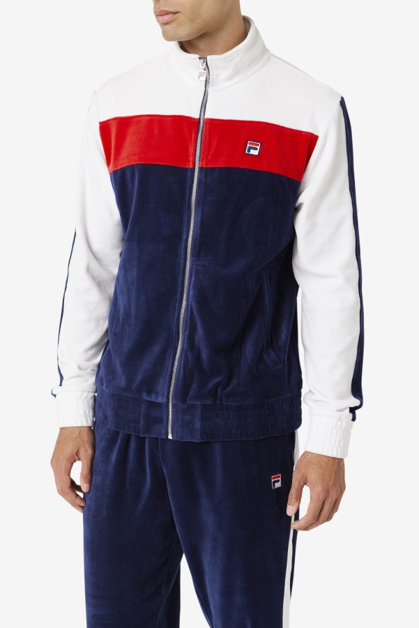 Fila Brice Velour Jacket Navy/White/Red