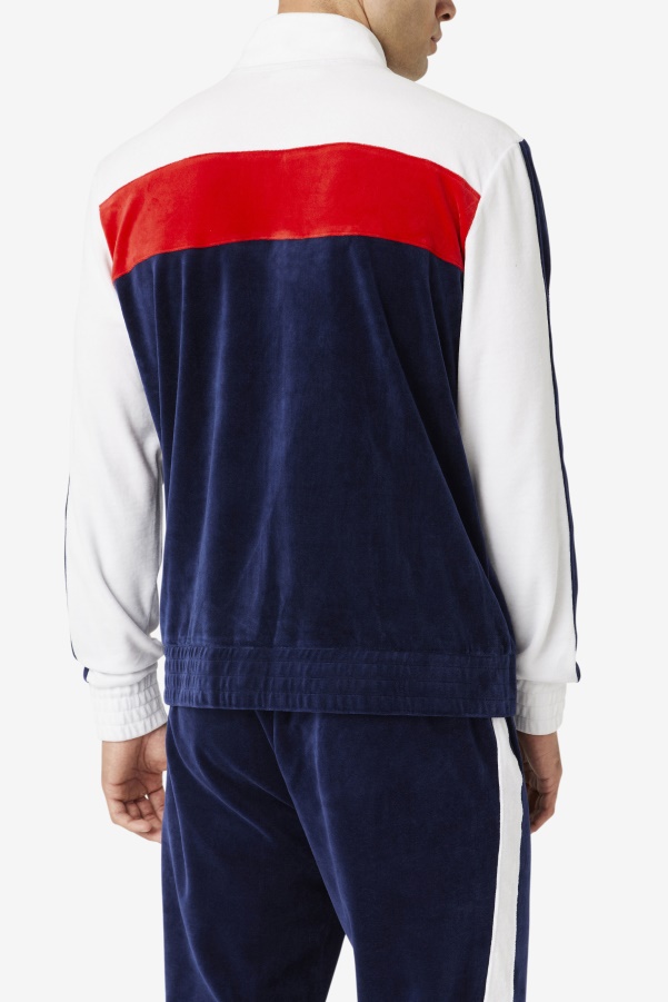 Fila Brice Velour Jacket Navy/White/Red