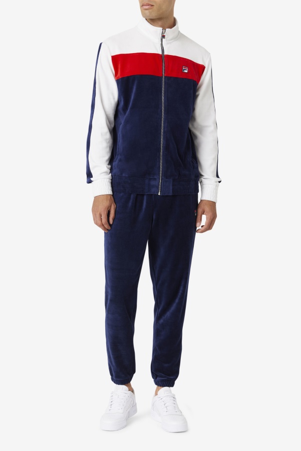 Fila Brice Velour Jacket Navy/White/Red