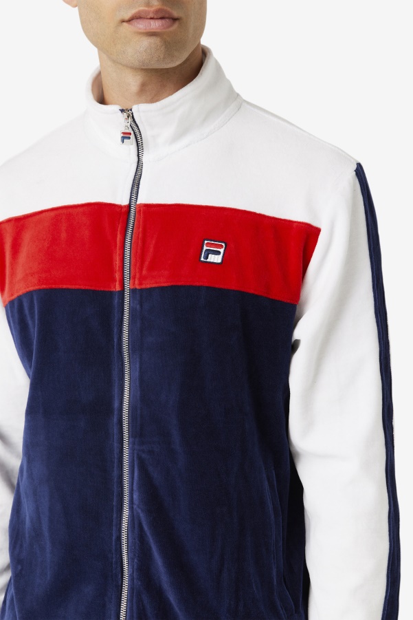 Fila Brice Velour Jacket Navy/White/Red